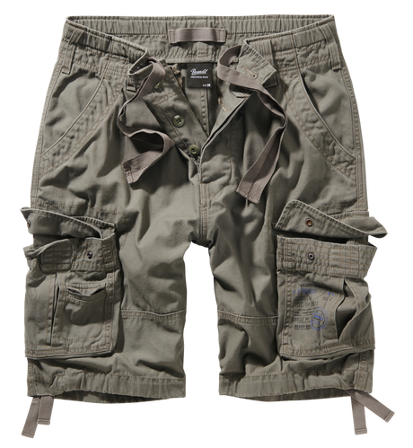 Short cargo Brandit Pure Vintage en coton à jambe large et double cordon de serrage