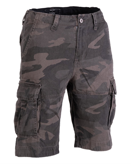 Short de combat type US Mil-Tec en coton prélavé, taille réglable et six poches