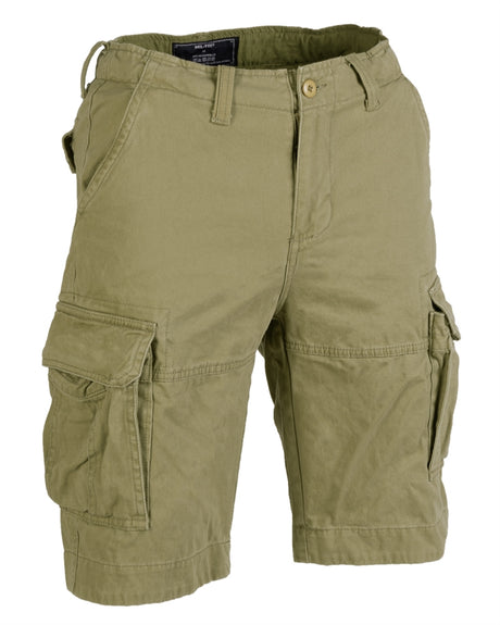 Short de combat type US Mil-Tec en coton prélavé, taille réglable et six poches
