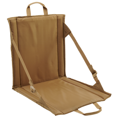 Siège pliant Brandit Foldable Seat 40 x 38 cm dossier inclinable et poche filet double