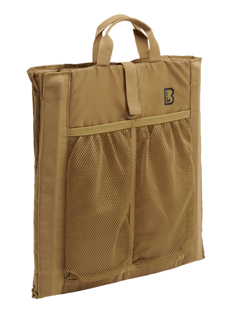 Siège pliant Brandit Foldable Seat 40 x 38 cm dossier inclinable et poche filet double
