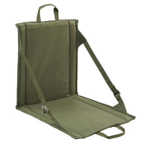 Siège pliant Brandit Foldable Seat 40 x 38 cm dossier inclinable et poche filet double