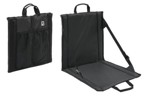 Siège pliant Brandit Foldable Seat 40 x 38 cm dossier inclinable et poche filet double
