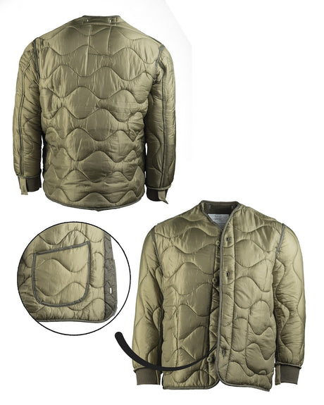 Sous-veste doublure pour veste M65 Mil-Tec en nylon matelasse 120 g/m2 a boutonner