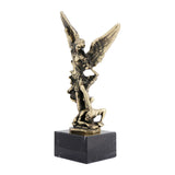 Statue Saint Michel Ares modèle PM en résine injectée avec socle en marbre