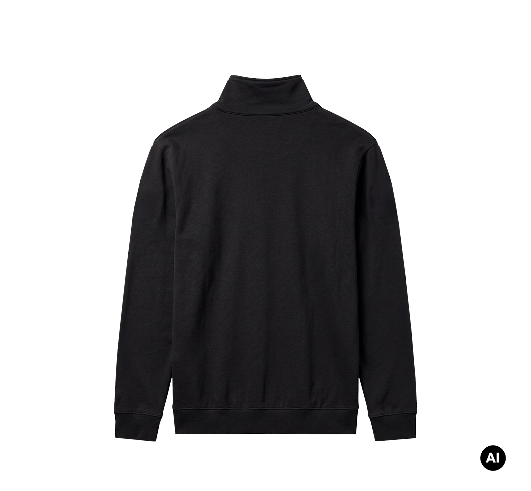 Sweat Brandit Plüsch Troyer en coton col montant à fermeture éclair et bords côtes