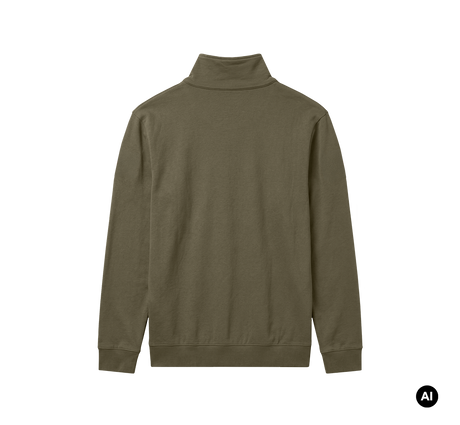 Sweat Brandit Plüsch Troyer en coton col montant à fermeture éclair et bords côtes