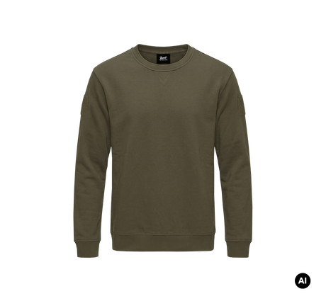Sweat Brandit Plüsch col rond en coton surfaces auto-agrippantes et larges bords côtes