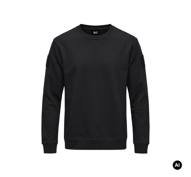 Sweat Brandit Plüsch col rond en coton surfaces auto-agrippantes et larges bords côtes