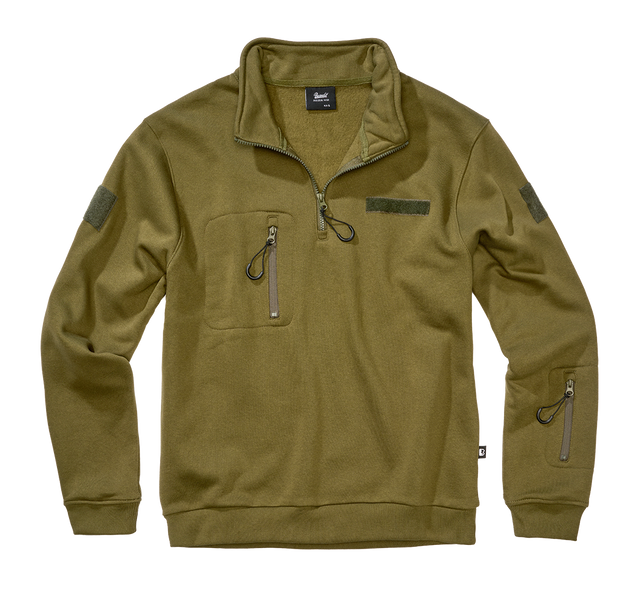 Sweat Brandit Tactical Troyer molleton gratté capuche et surfaces auto-agrippantes
