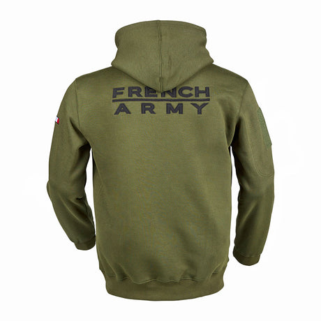 Sweat à capuche Ares polycoton 350 g/m² brodé FRENCH ARMY poche à glissière