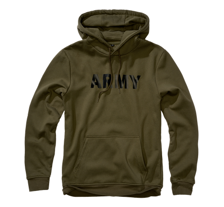Sweat à capuche Brandit Army molleton gratté 270 g/m² avec marquage sur la poitrine