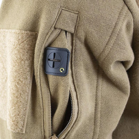 Sweat à capuche Mil-Tec Tactical en coton-polyester avec poches bras et fermeture éclair frontale