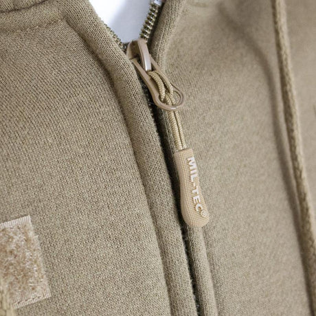 Sweat à capuche Mil-Tec Tactical en coton-polyester avec poches bras et fermeture éclair frontale