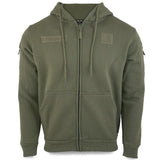 Sweat à capuche Mil-Tec Tactical en coton-polyester avec poches bras et fermeture éclair frontale