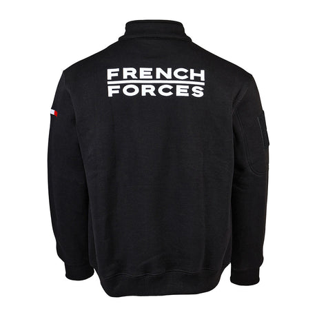Sweat à glissière Ares French Forces polycoton 350 g/m² broderie dorsale et drapeau