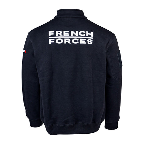 Sweat à glissière Ares French Forces polycoton 350 g/m² broderie dorsale et drapeau
