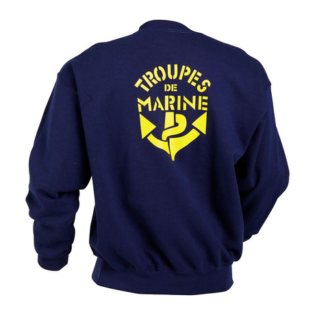 Sweat-shirt Ares Troupes de marine logo TDM floqué col rond marquage de tradition