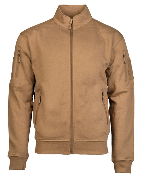 Sweat tactique Mil-Tec en molleton coton polyester à glissière avec poches de bras