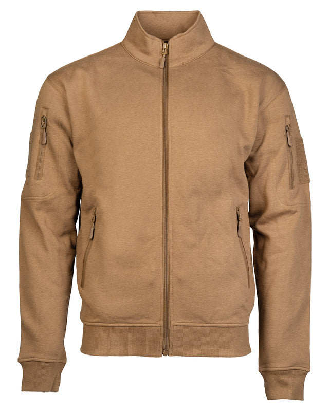Sweat tactique Mil-Tec en molleton coton polyester à glissière avec poches de bras