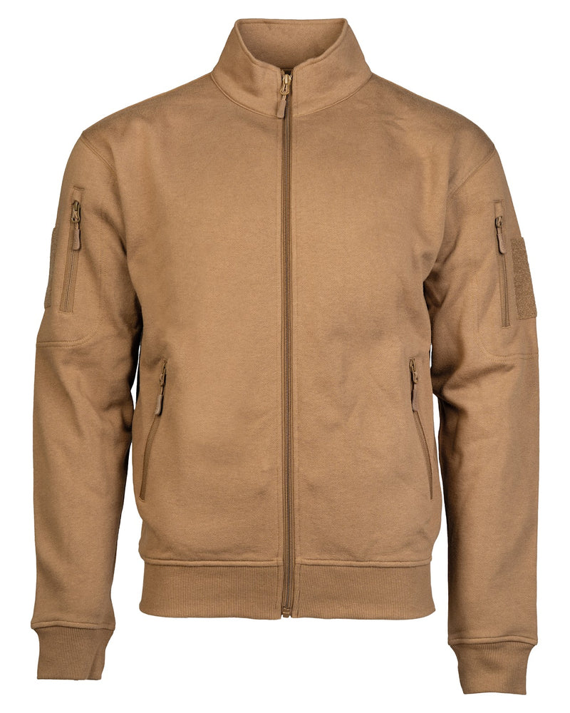 Sweat tactique Mil-Tec en molleton coton polyester à glissière avec poches de bras