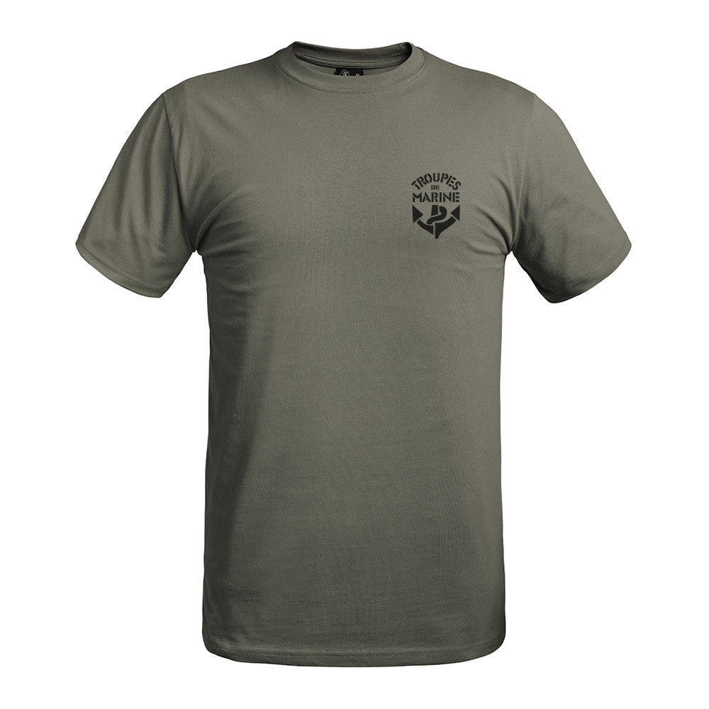 T - shirt imprimé TROUPES DE MARINE A10 Equipment - Vert Olive - Welkit.com