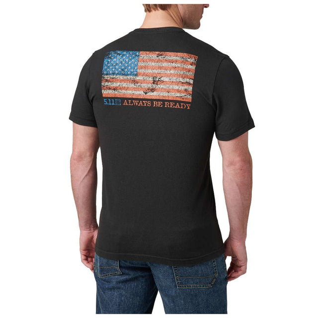 T-shirt American Flag 5.11 Tactical jersey coton polyester encres résistantes au temps