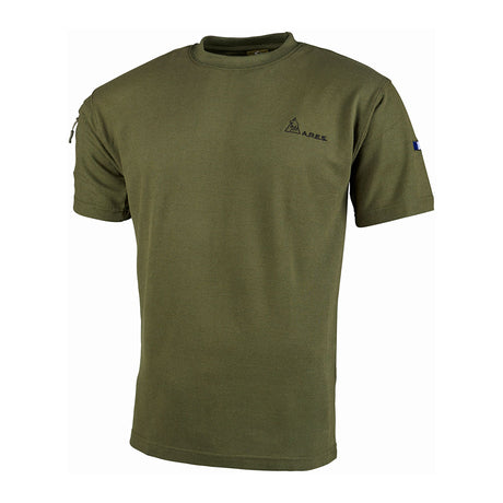 T-shirt Ares French Army en polycoton 230 g/m² avec poche à glissière sur la manche