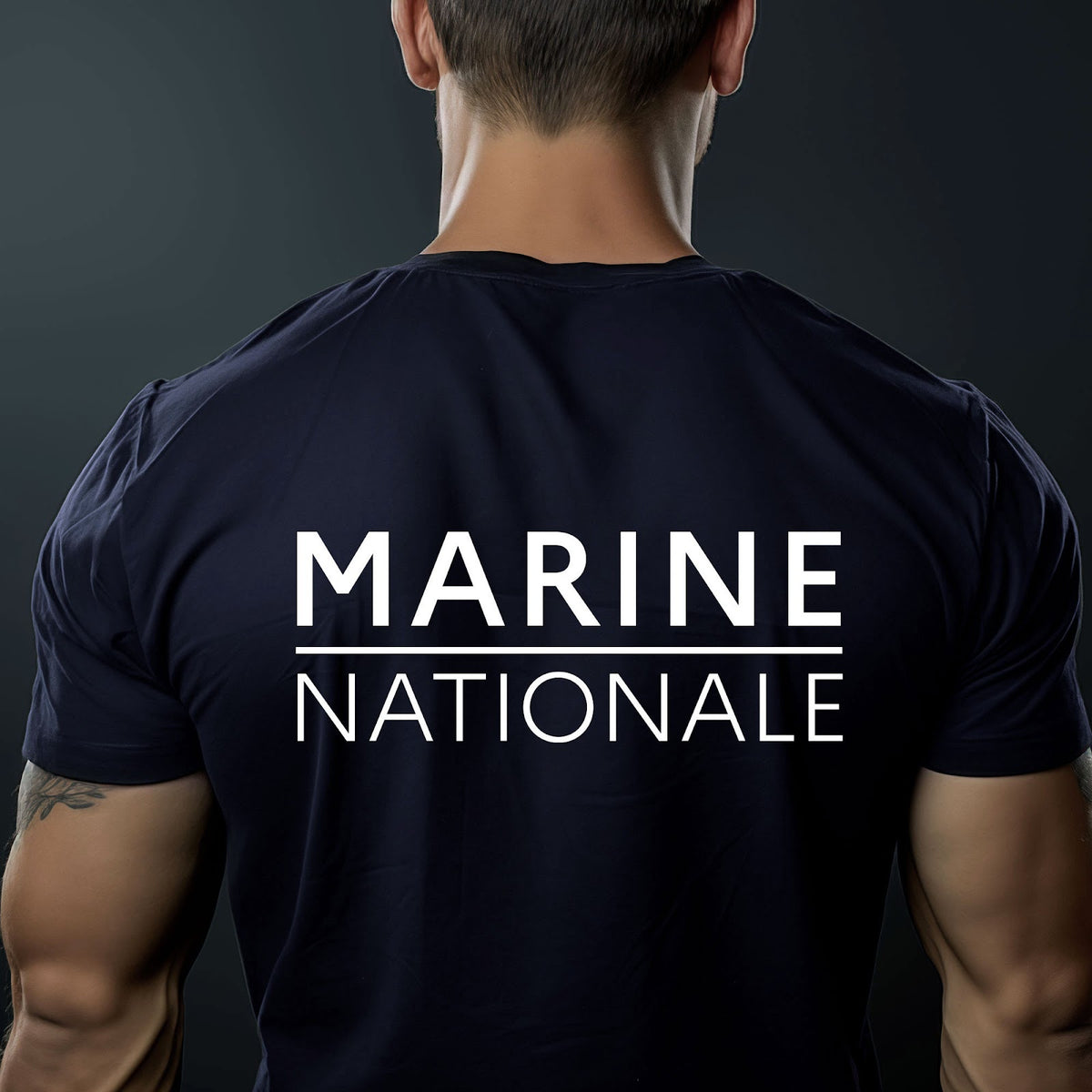T-shirt Marine Nationale en coton peigné 150 g/m² à marquage recto-verso