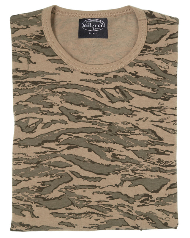 T-shirt Mil-Tec en coton 95 % et élasthanne 5 %, maille imprimée de 150 g/m²