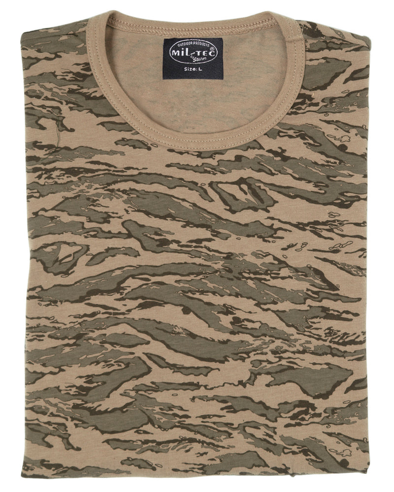 T-shirt Mil-Tec en coton 95 % et élasthanne 5 %, maille imprimée de 150 g/m²