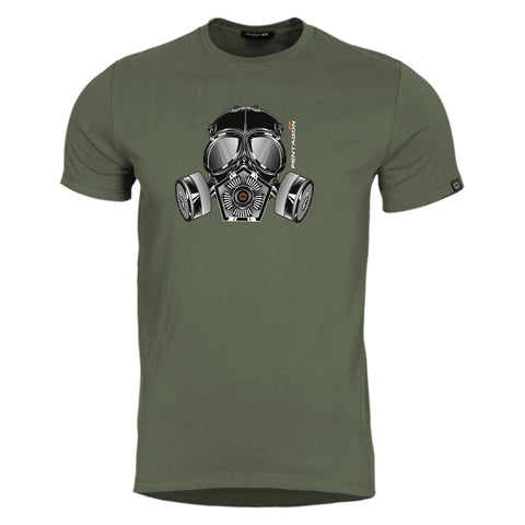 T-shirt Pentagon Ageron Gas Mask 190 g/m² coton filé à l'anneau usage courant