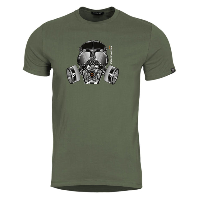 T-shirt Pentagon Ageron Gas Mask 190 g/m² coton filé à l'anneau usage courant