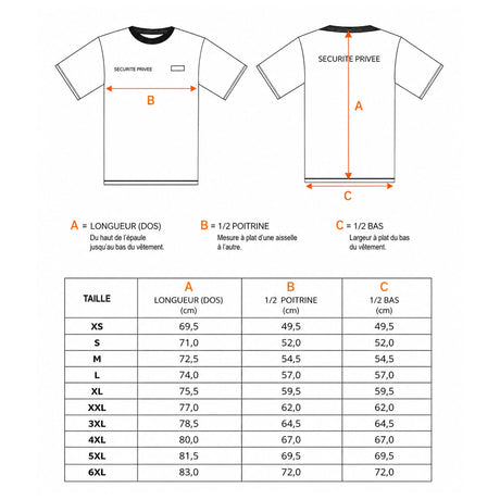 T-shirt Sécurité privée Patrol Equipement 100% coton marquage rétroréfléchissant