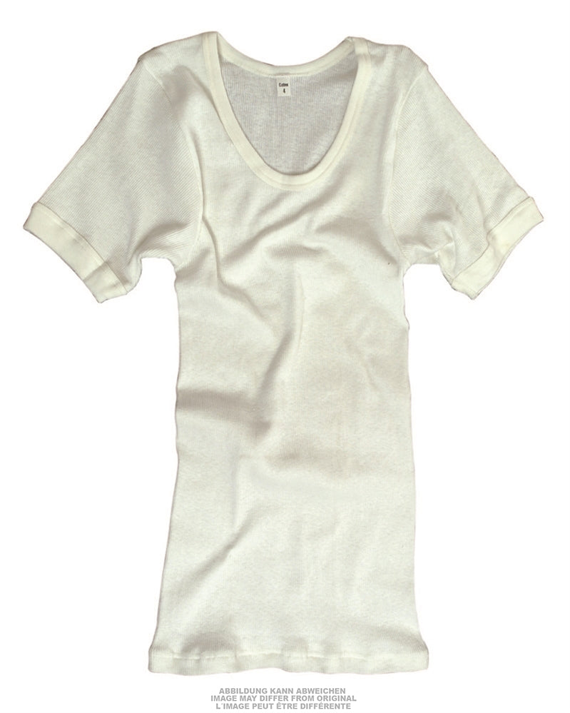 T-shirt côtelé Bundeswehr en pur coton de dotation, stock ancien jamais porté, lot de 10