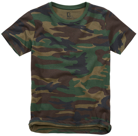 T-shirt enfant Brandit en coton 160 g/m² col rond manches courtes et coupe ample