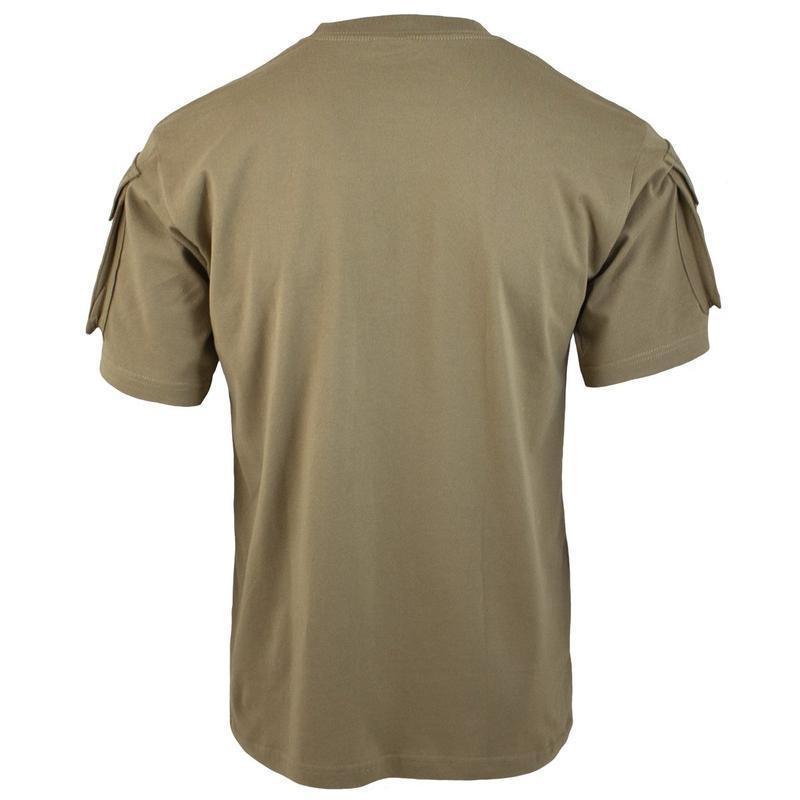 T-shirt tactique Mil-Tec en 100 % coton avec poches auto-agrippantes sur les deux manches pour patches