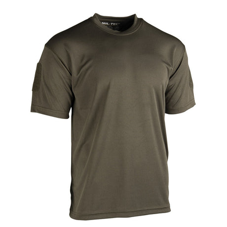 T-shirt thermorégulateur Mil-Tec Tactical Quick Dry polyester respirant avec bandes patches