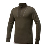 T - shirt thermorégulateur hiver ULLFROTTÉ ZIP TURTLENECK 200 Woolpower - Vert olive - Welkit.com