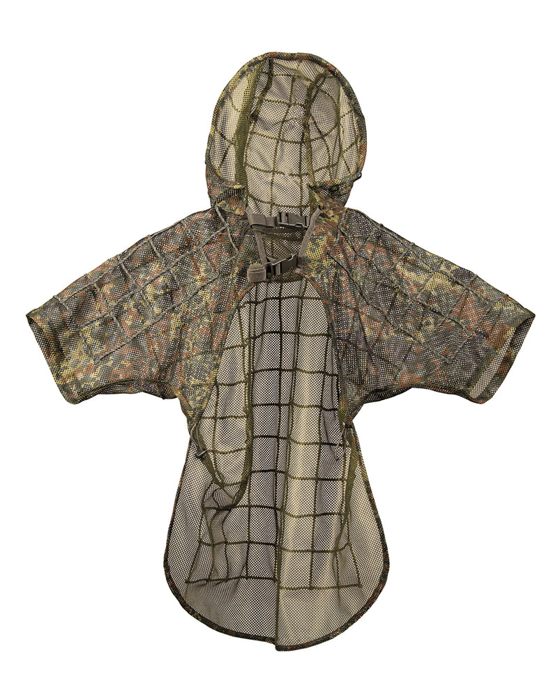 Tenue Ghillie Mil-Tec cape de tireur en polyester avec capuche à armature et taille unique
