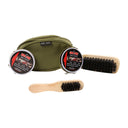 Trousse de cirage Ares format déplacement deux brosses et deux cirages pour cuirs lisses