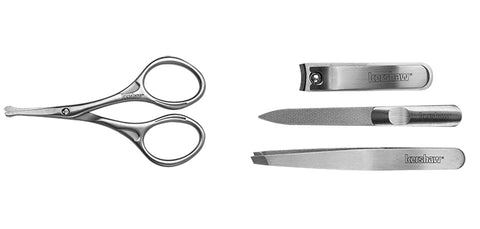 Trousse de soin Kershaw 4 pièces en acier inoxydable 10,8 cm avec étui rembourré