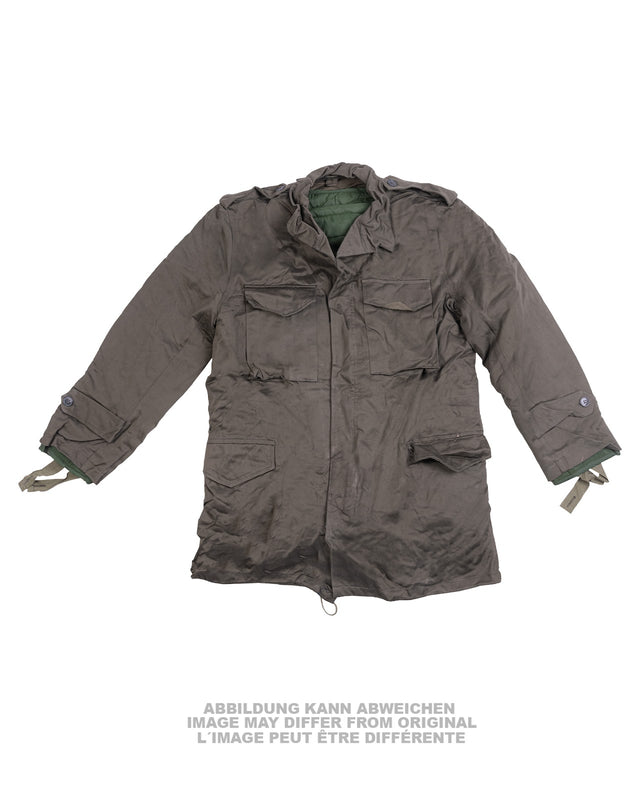 Veste M65 grecque en coton à fermeture à glissière et doublure, stock ancien