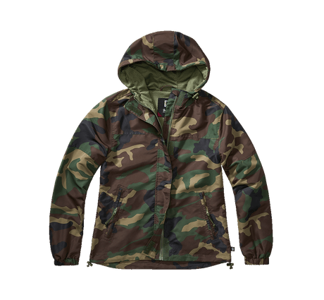 Veste coupe-vent Brandit coupe femme doublure filet respirante capuche à cordon