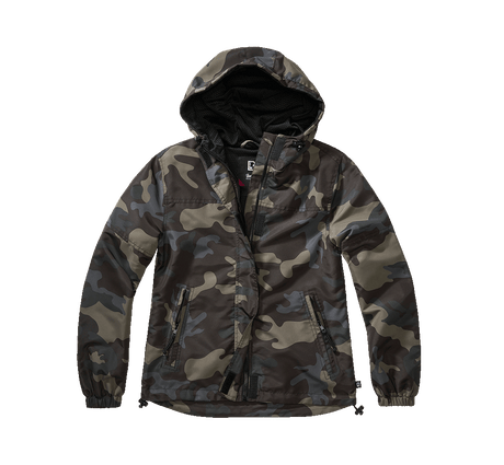 Veste coupe-vent Brandit coupe femme doublure filet respirante capuche à cordon