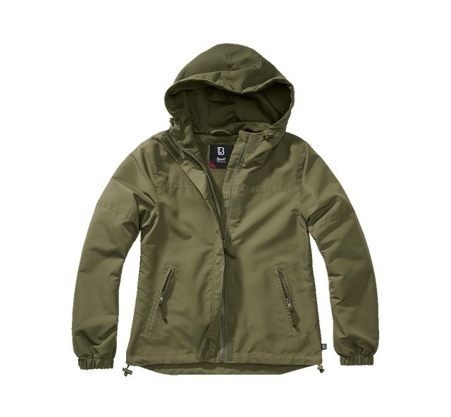 Veste coupe-vent Brandit coupe femme doublure filet respirante capuche à cordon