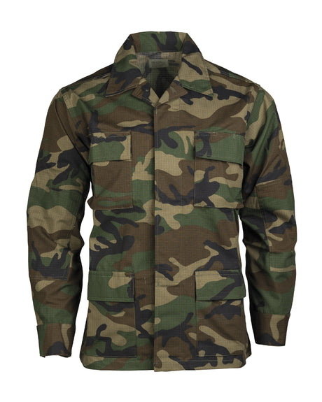 Veste de combat Teesar type US BDU en coton ripstop 200 g/m² avec quatre poches plaquées