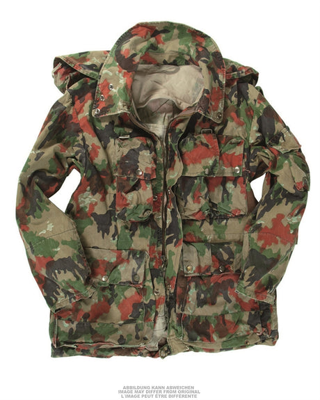 Veste de combat suisse M70 en pur coton à quatre poches, surplus d'occasion, lot de 5