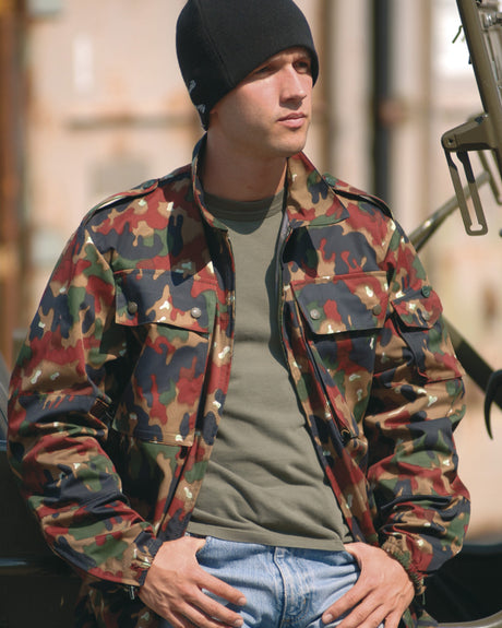 Veste de combat suisse M83 en coton-polyester, surplus militaire d'occasion, lot de 10