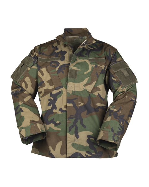 Veste de combat type ACU Mil-Tec en coton ripstop avec col montant à rabat